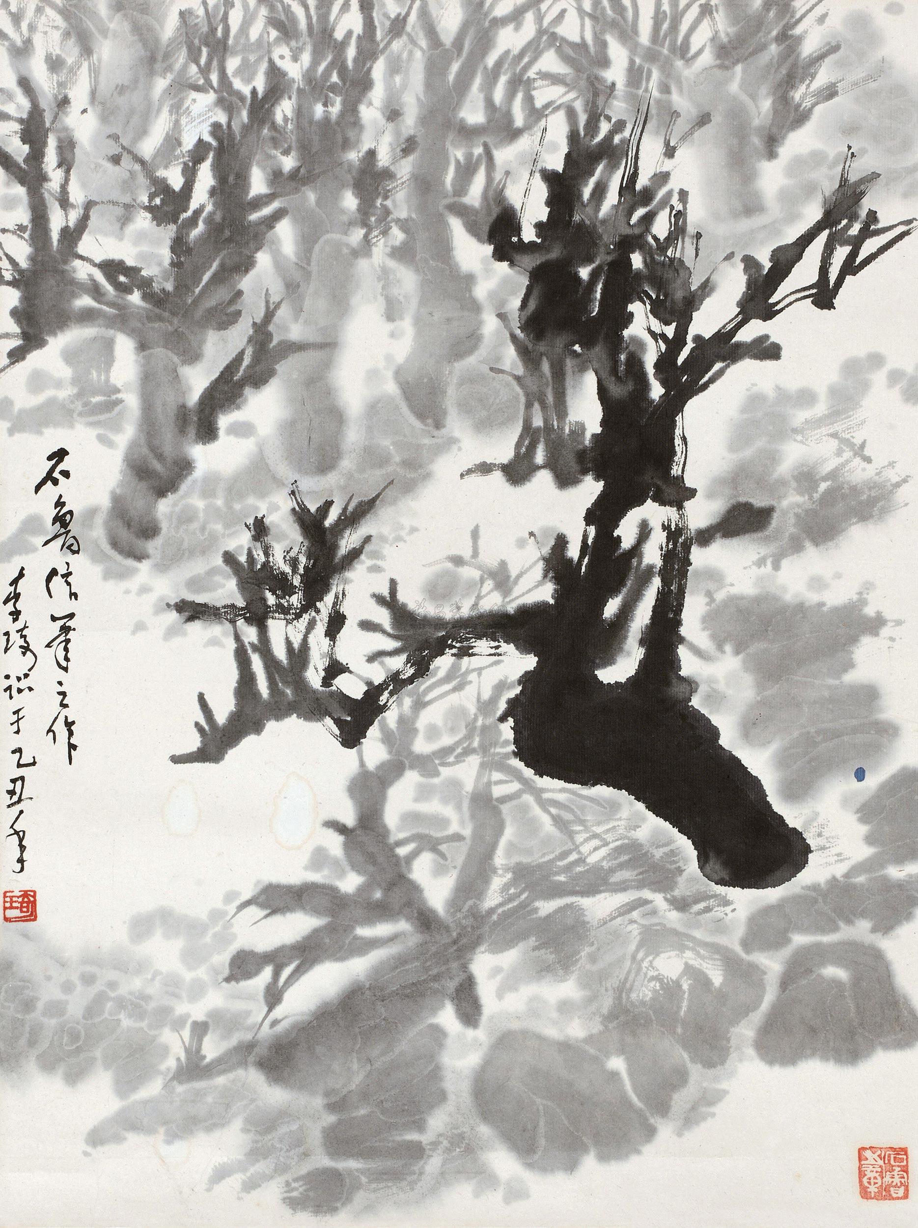 1137 树林 立轴 水墨纸本