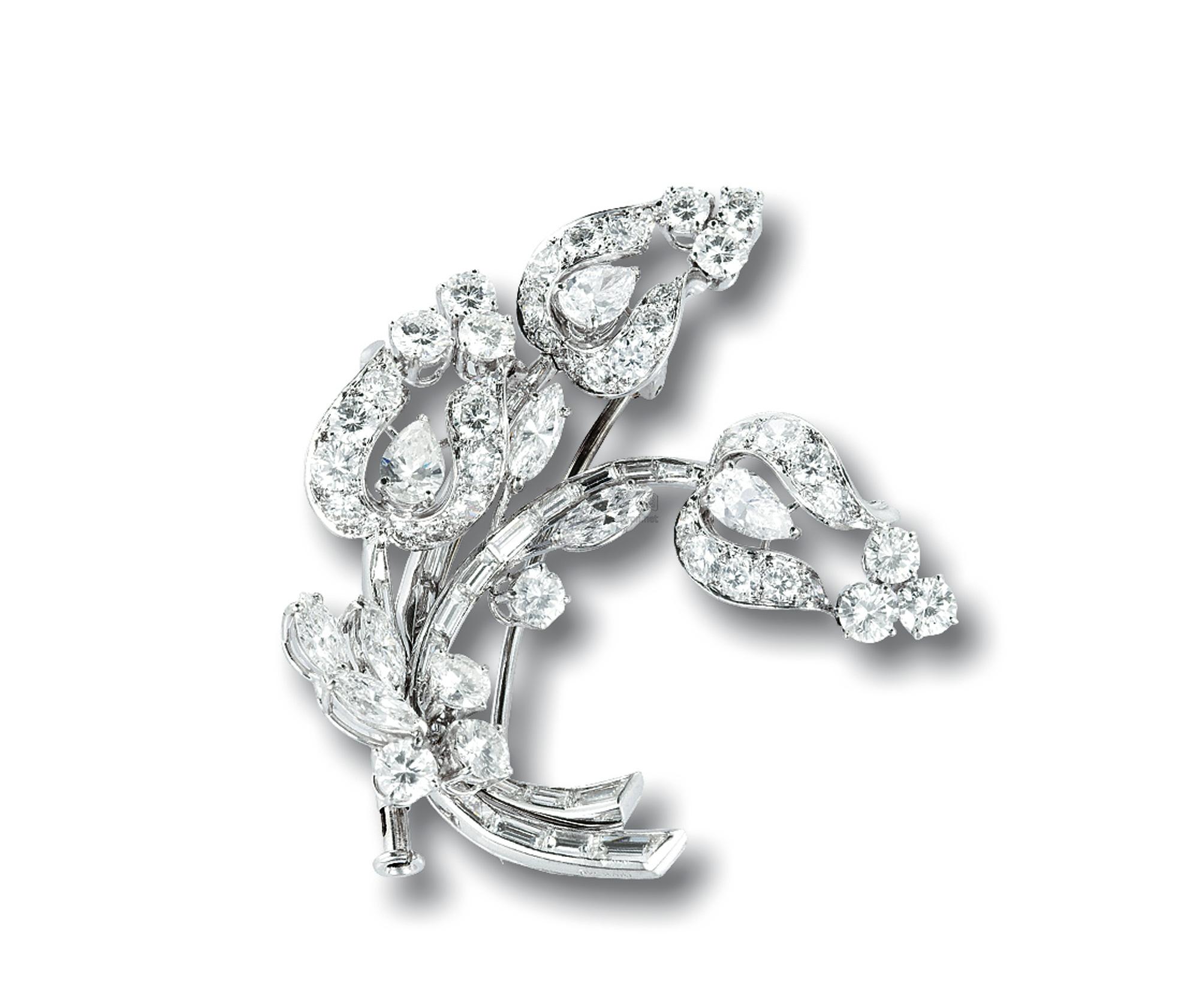 0628 宝格丽 bulgari 8.35克拉钻石花束胸针,约1955年
