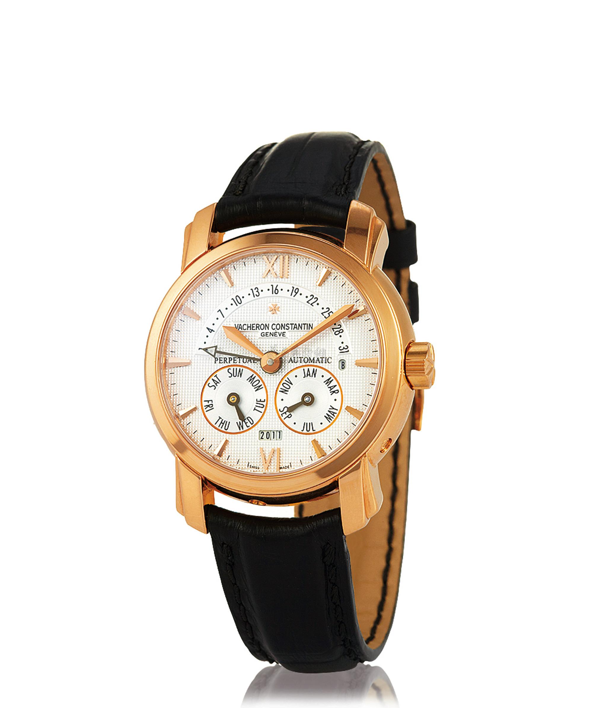 0290 2007年制 江诗丹顿 18k玫瑰金 自动上弦腕表 万年历 逆跳功能