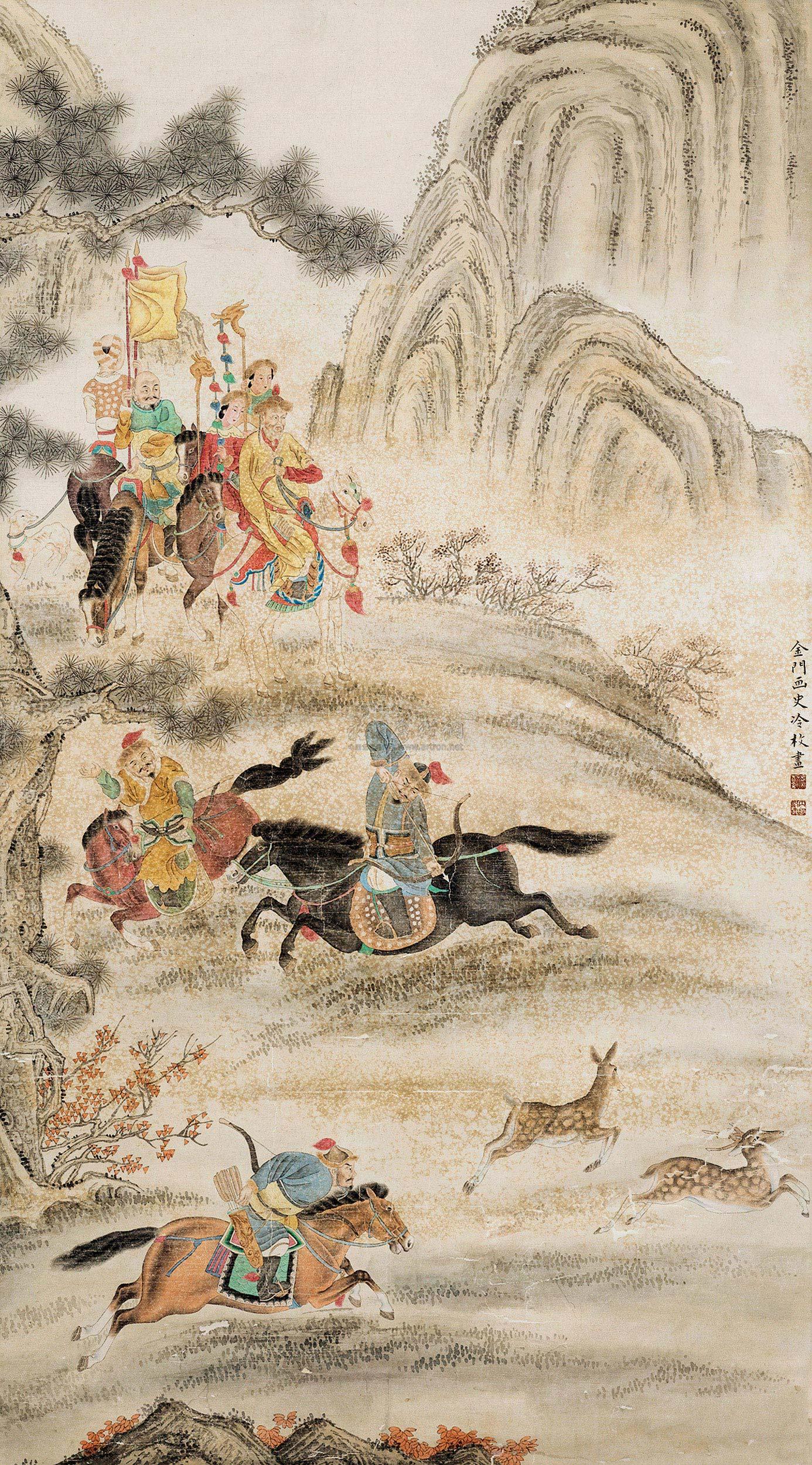 1005 《骑射逐鹿图》