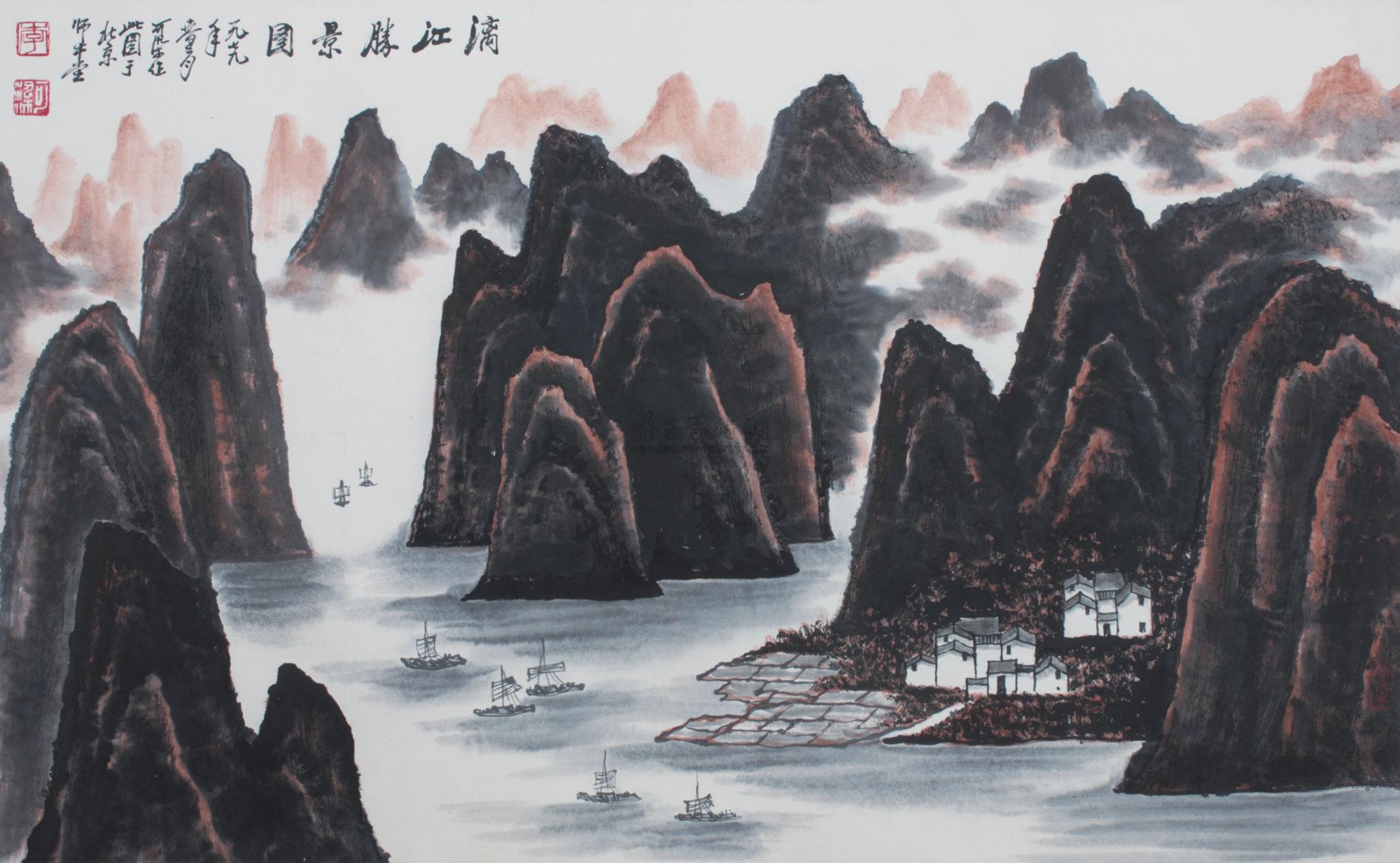 0335 漓江胜景图 镜片 纸本