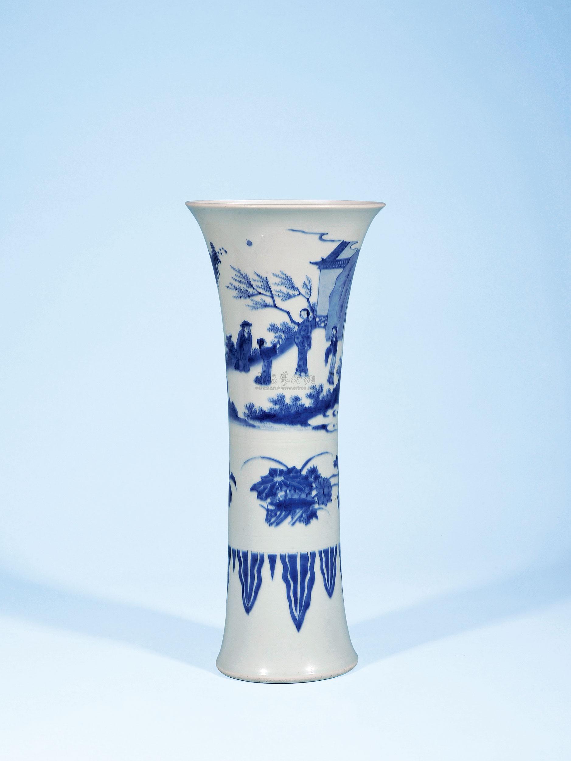 青花西厢记人物故事图花觚】拍卖品_图片_价格_鉴赏_明代青花瓷器