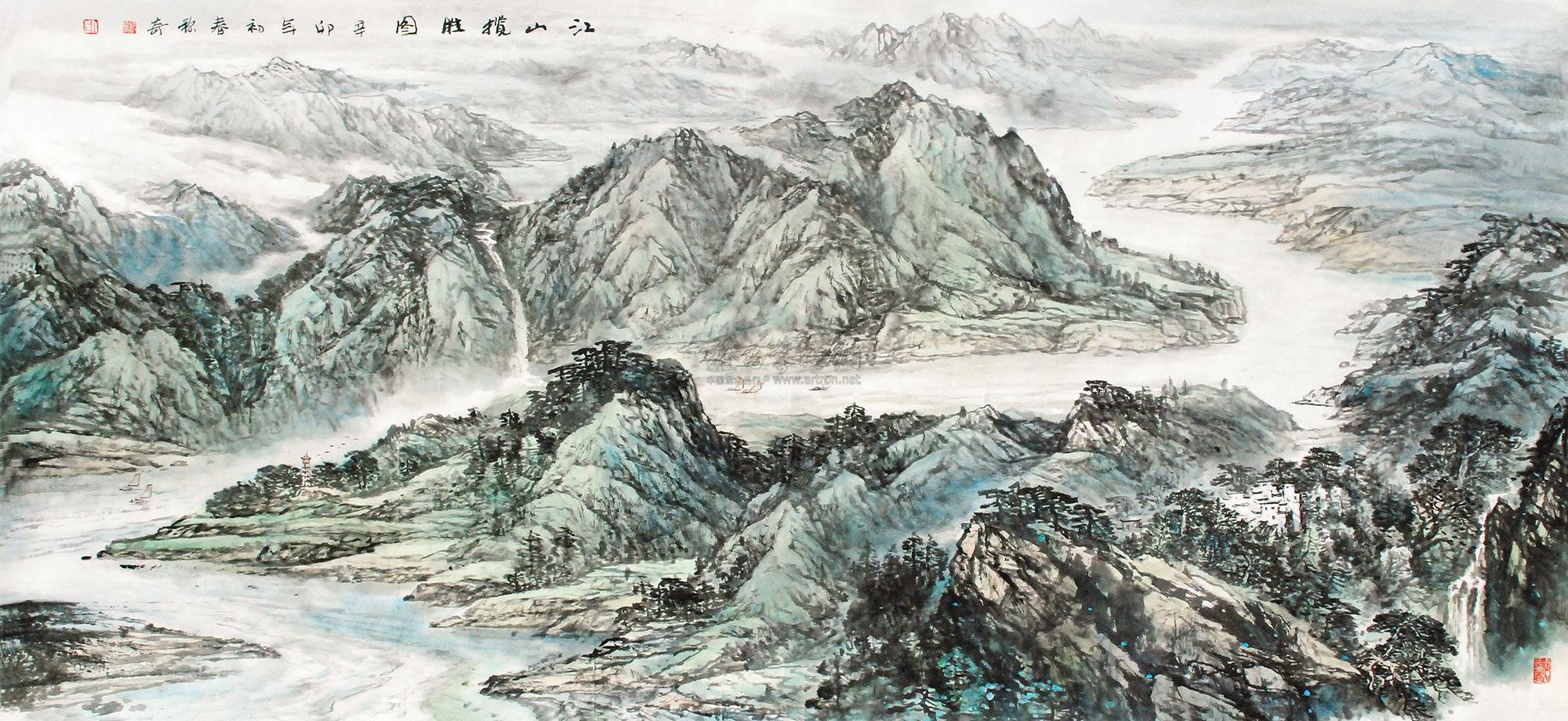 0434 2010年作 江山揽胜图 镜心 设色纸本