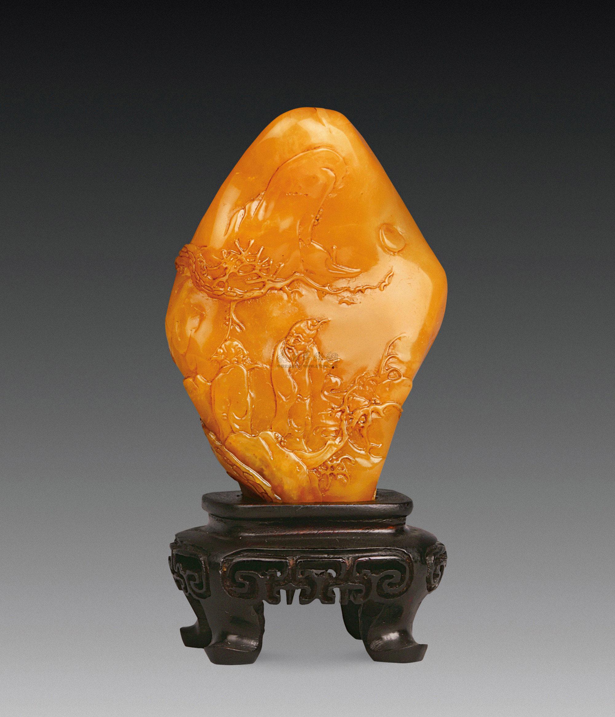 1372 田黄石薄意雕件