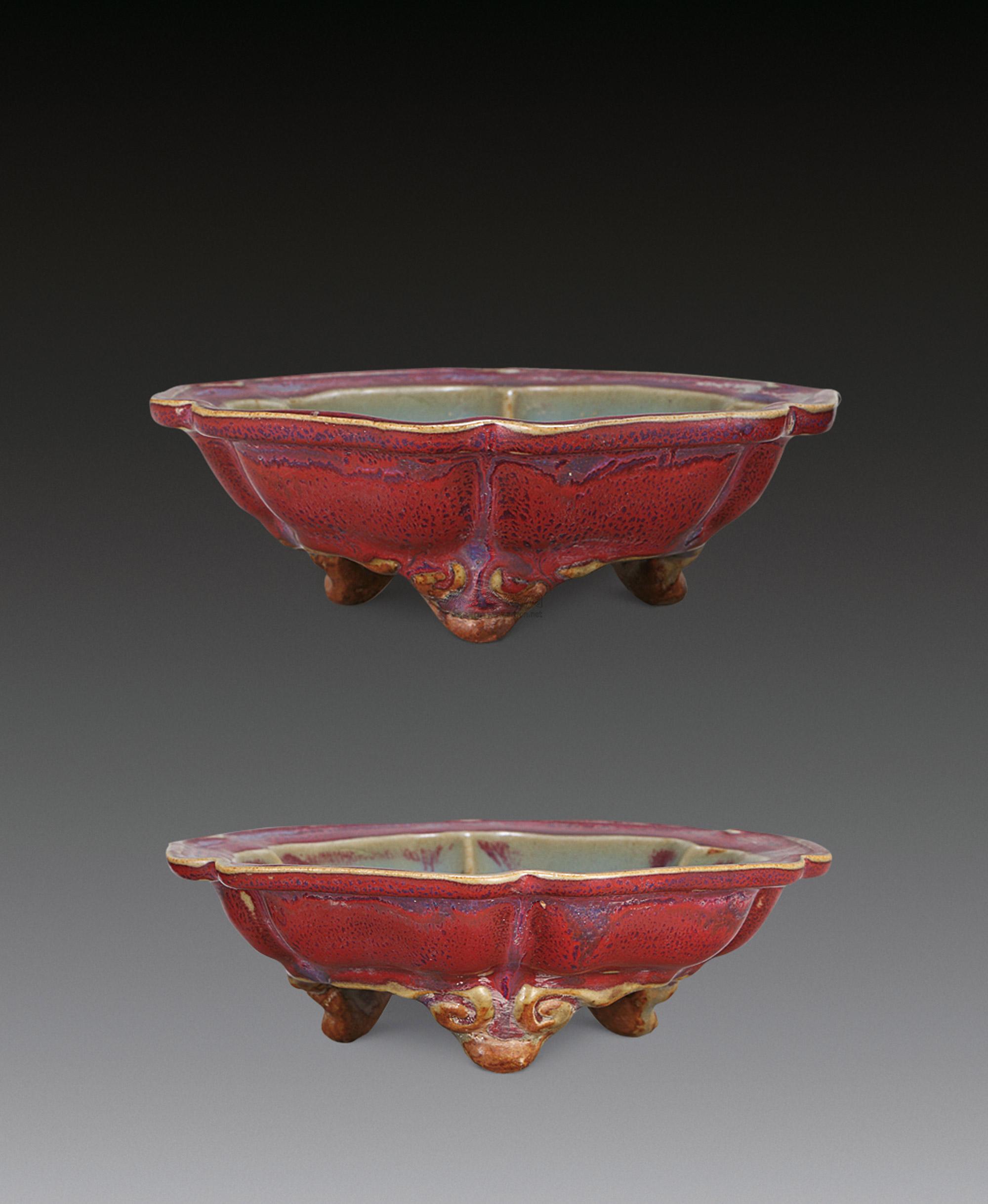 0665 清 钧窑笔洗 (两件)