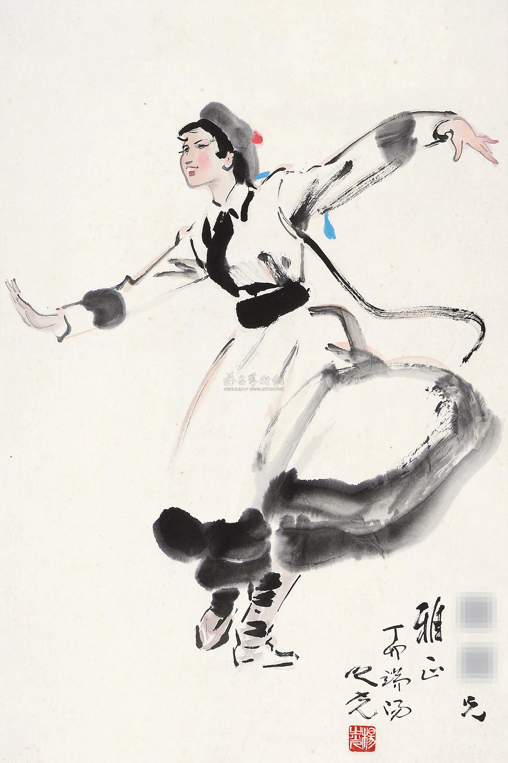 民族舞 镜片 设色纸本】拍卖品_图片_价格_鉴赏_绘画_雅昌艺术品拍卖