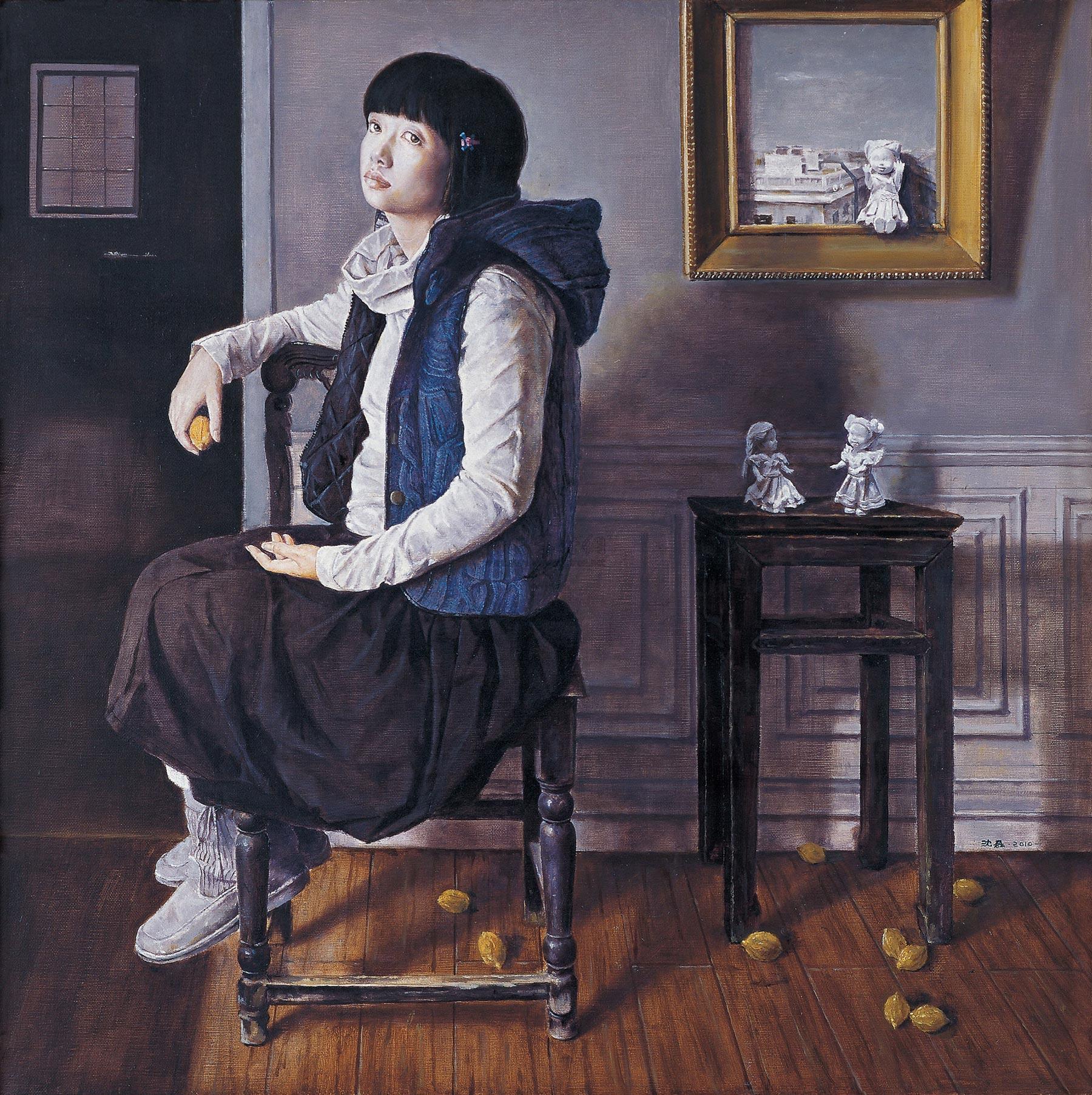 1069 2010年作 女孩与柠檬 布面 油画