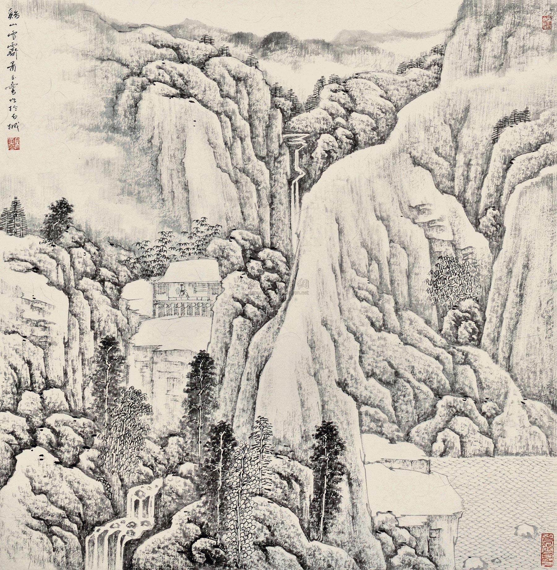 王维雪溪图图片