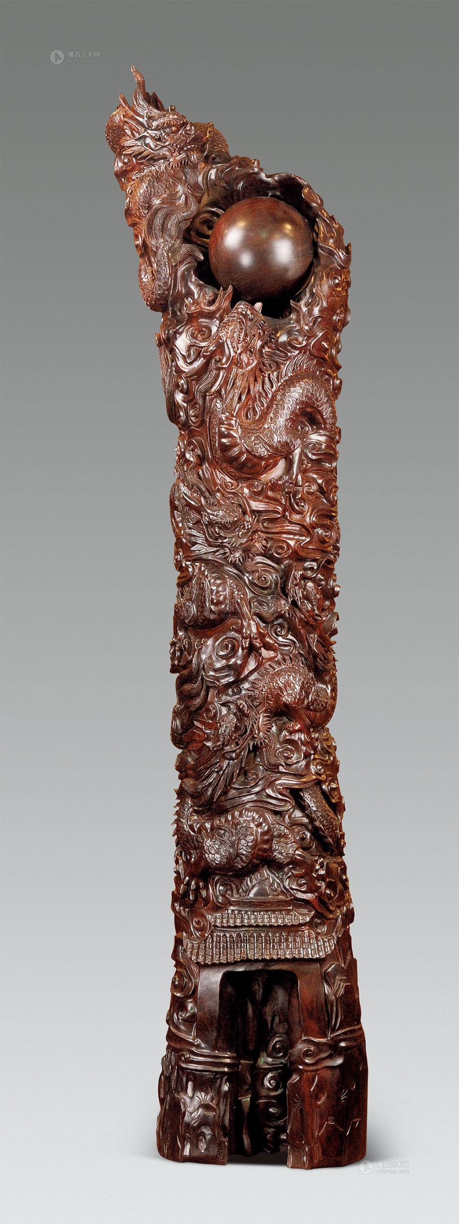 *9144 小叶紫檀五龙戏珠