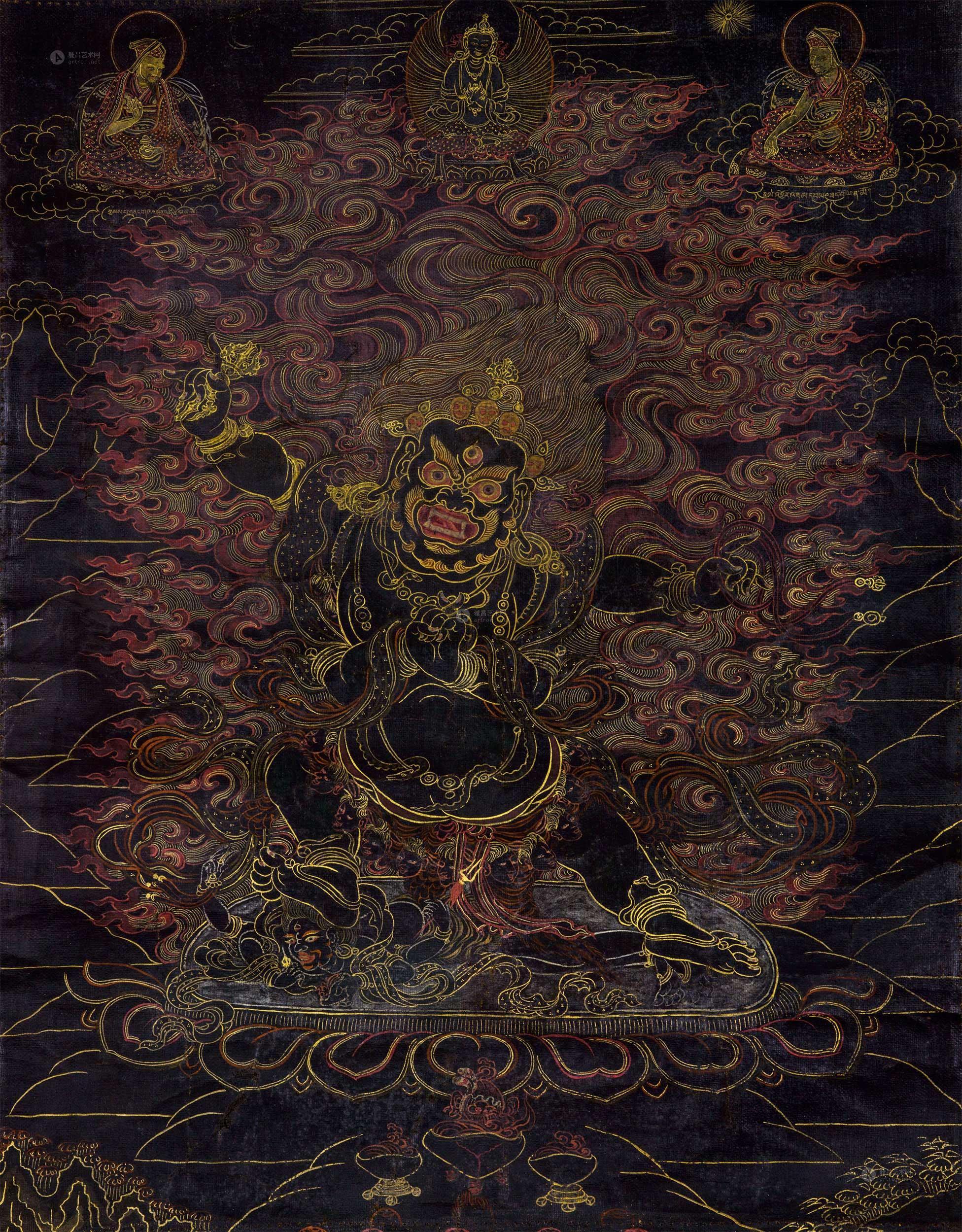 *1622 18世纪 四臂伏魔金刚手唐卡