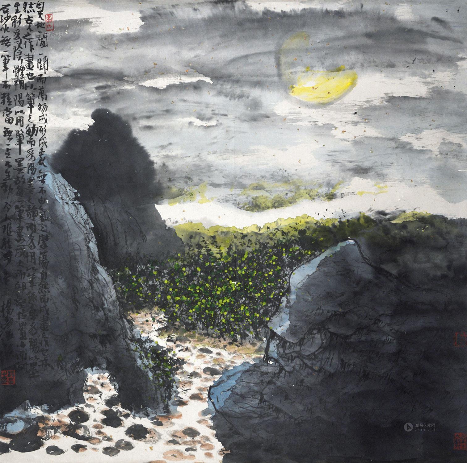 0035 山间明月 立轴 纸本
