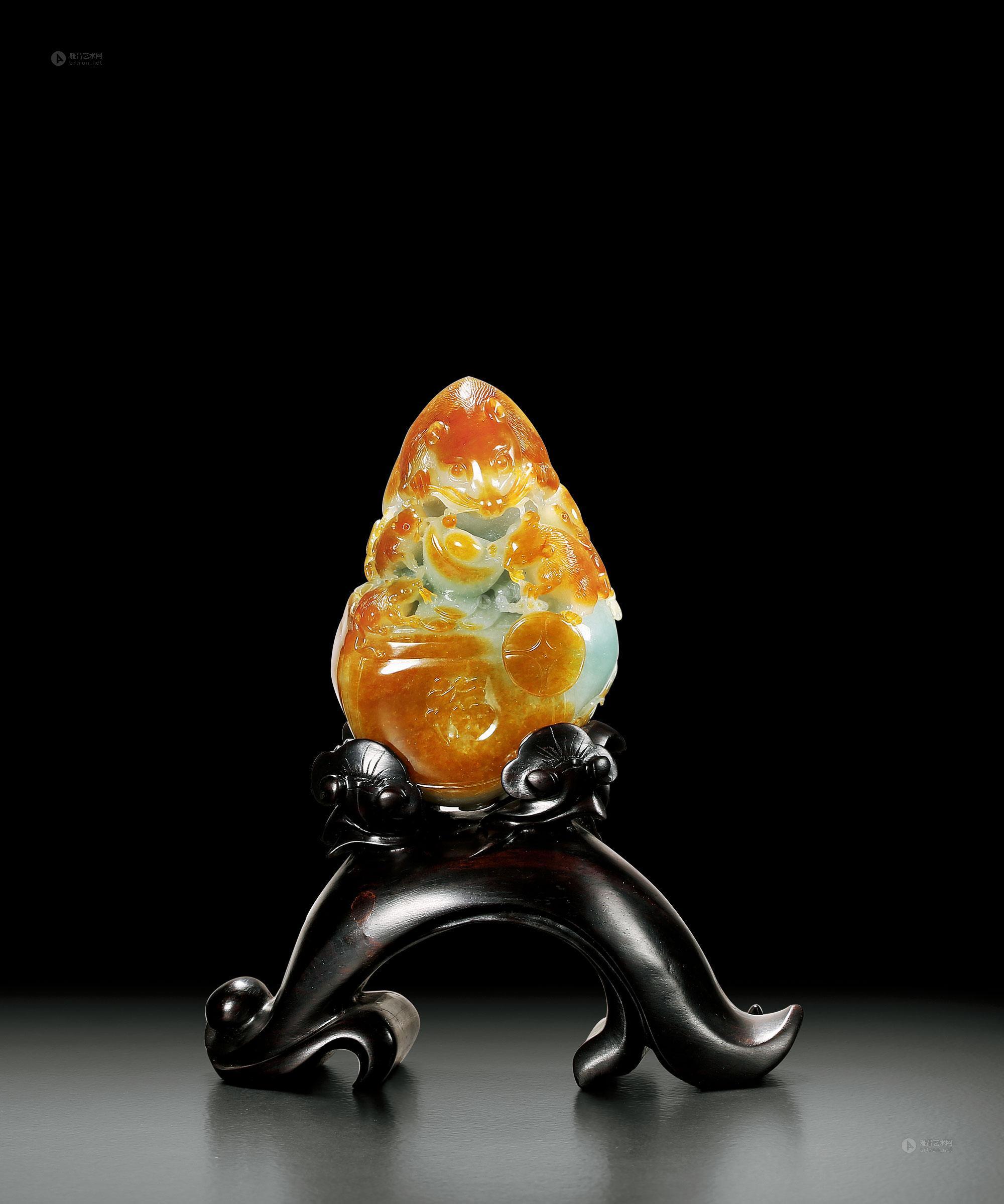 11216 翡翠五鼠运财摆件