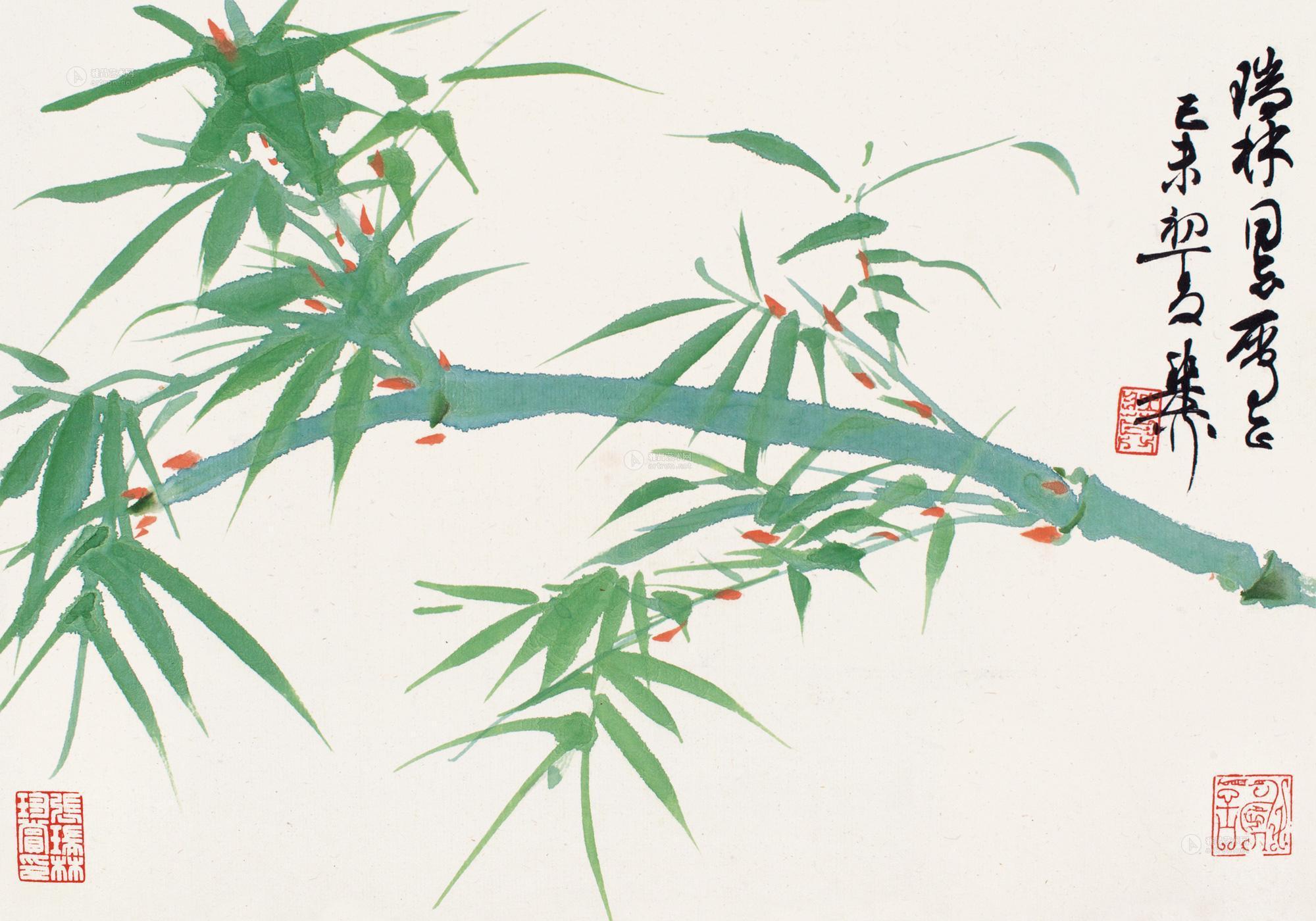 0125 己未1979年作 翠竹 镜片 设色纸本