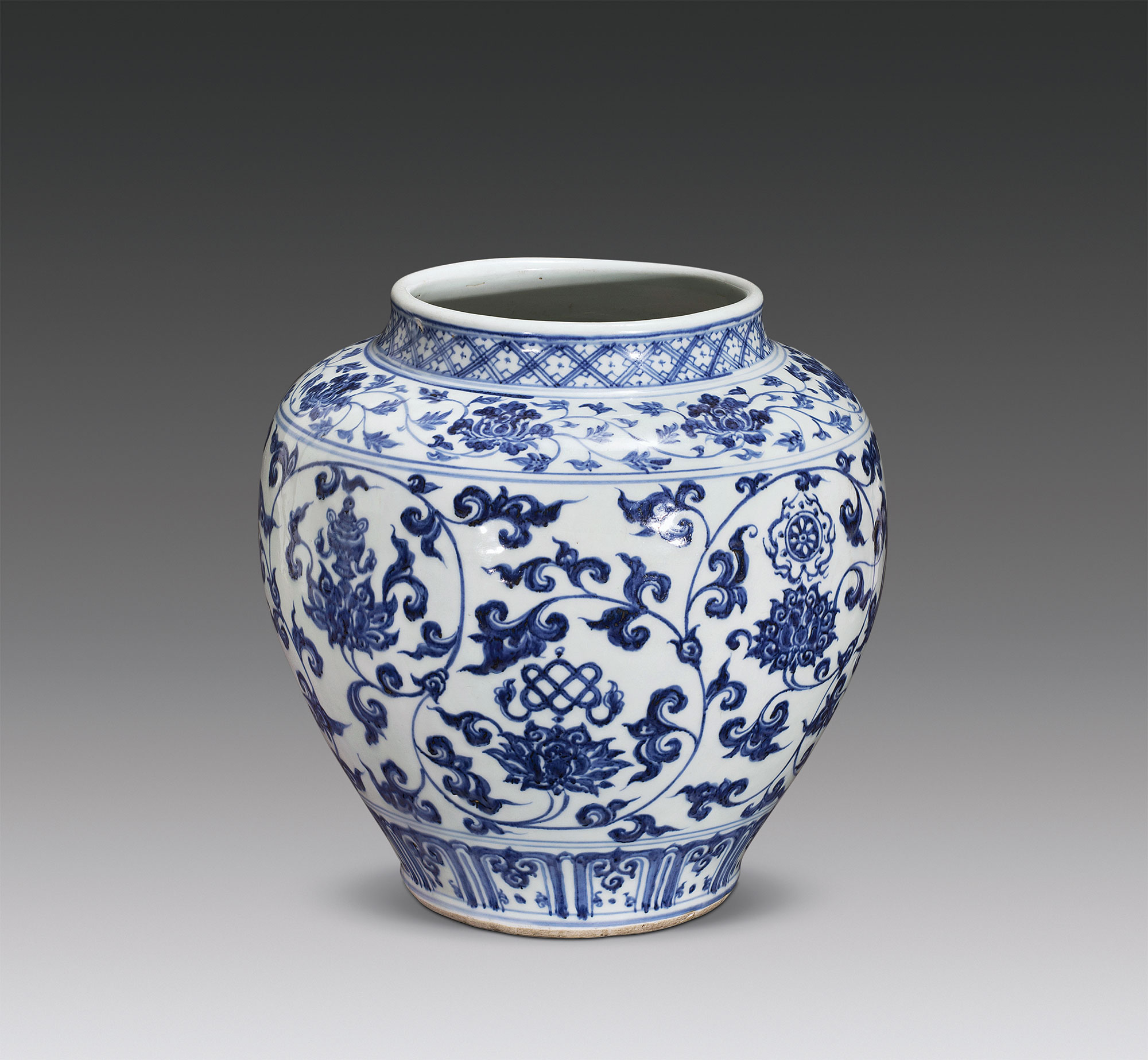 【明宣德 青花缠枝八吉祥纹罐】拍卖品_图片_价格_鉴赏_明代青花瓷器