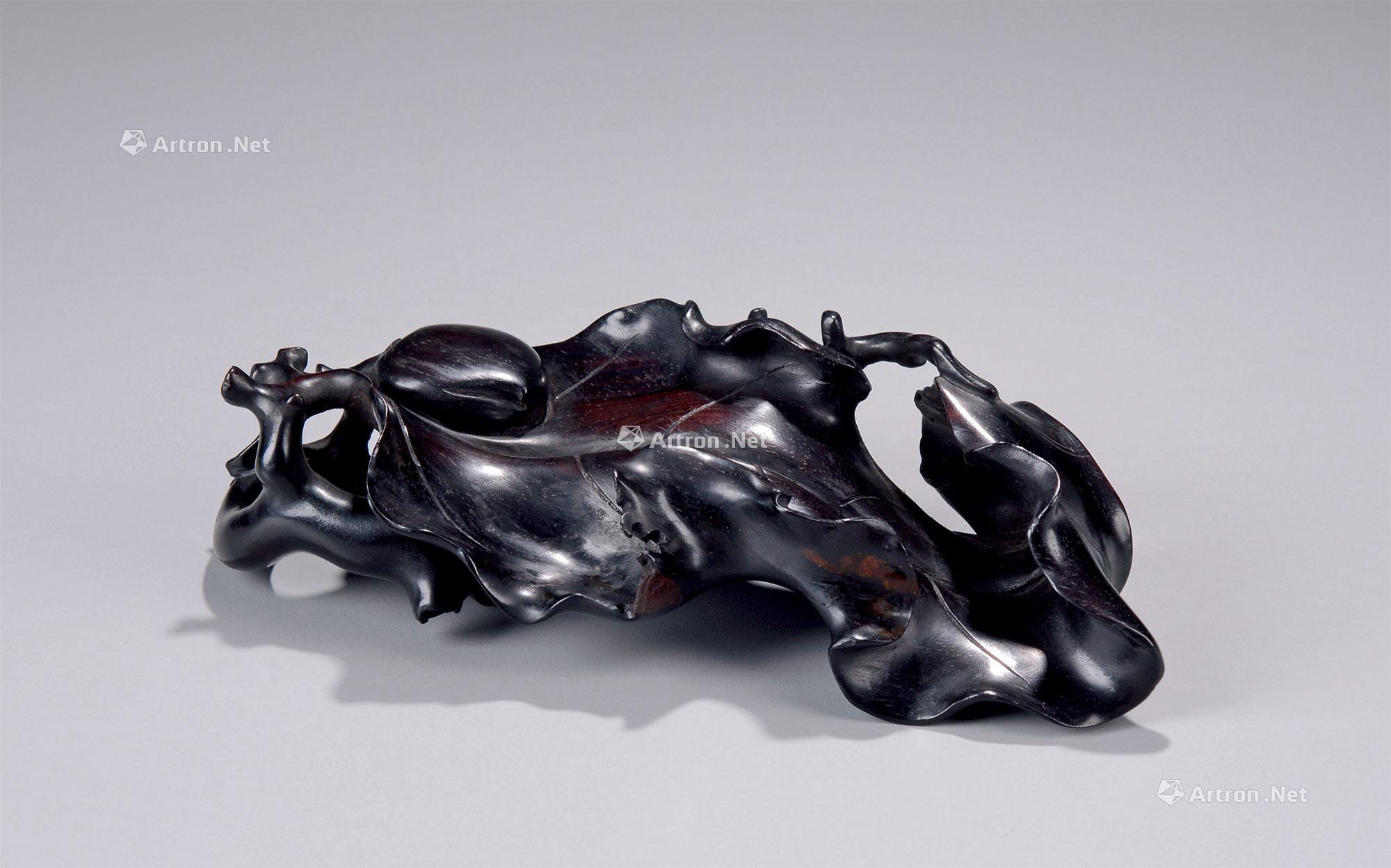 【清中期 紫檀雕桃枝摆件】拍卖品_图片_价格_鉴赏_镜馹雅昌艺术品