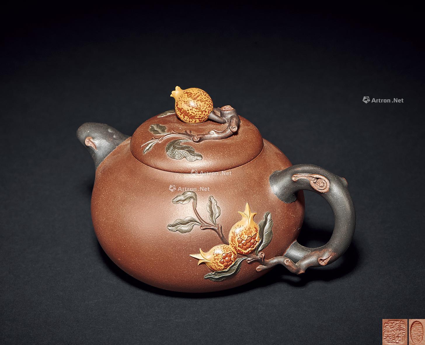 【蒋艺华制富贵石榴壶】拍卖品_图片_价格_鉴赏_紫砂_雅昌艺术品拍卖