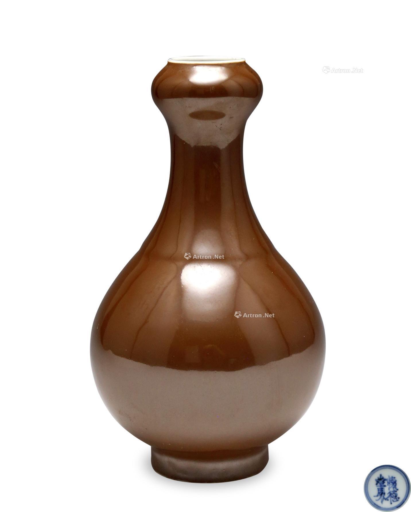 【清康熙 紫金釉蒜头瓶】拍卖品_图片_价格_鉴赏_清代单色釉瓷器_雅昌