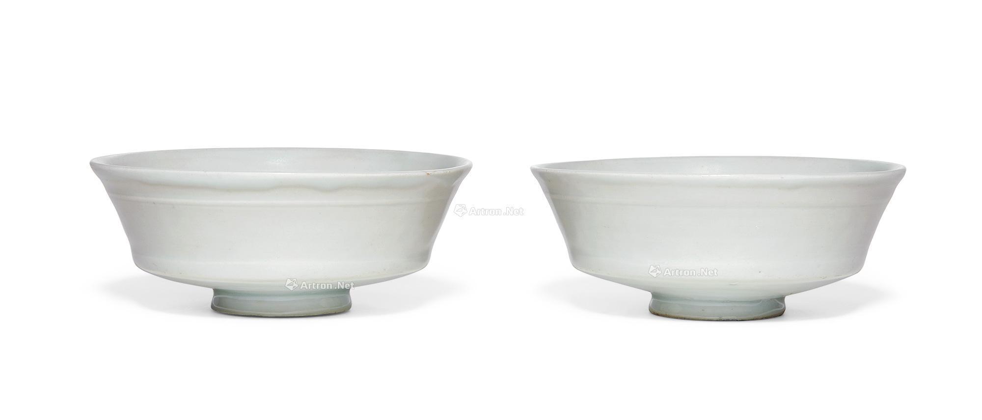 【元代 卵白釉印花"枢府"款折腹浅碗 (一对)】拍卖品_图片_价格_鉴赏