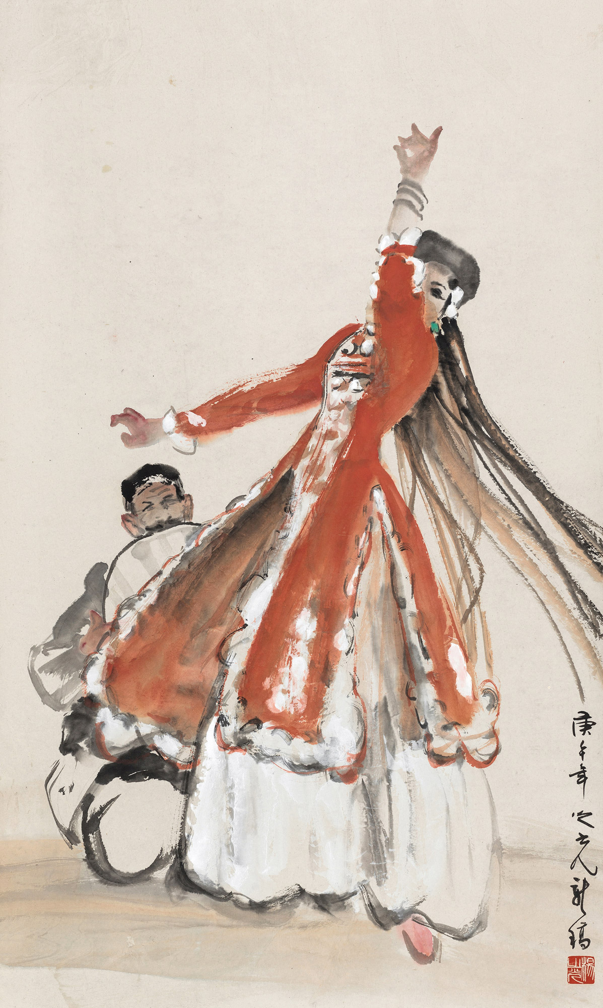 舞 立轴 设色纸本】拍卖品_图片_价格_鉴赏_绘画_雅昌艺术品拍卖网