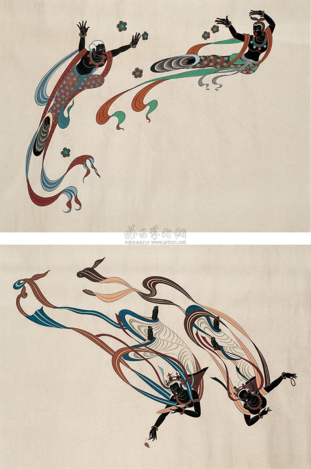 飞天图片,敦煌飞天高清大图,飞天壁画高清大图_大山谷图库