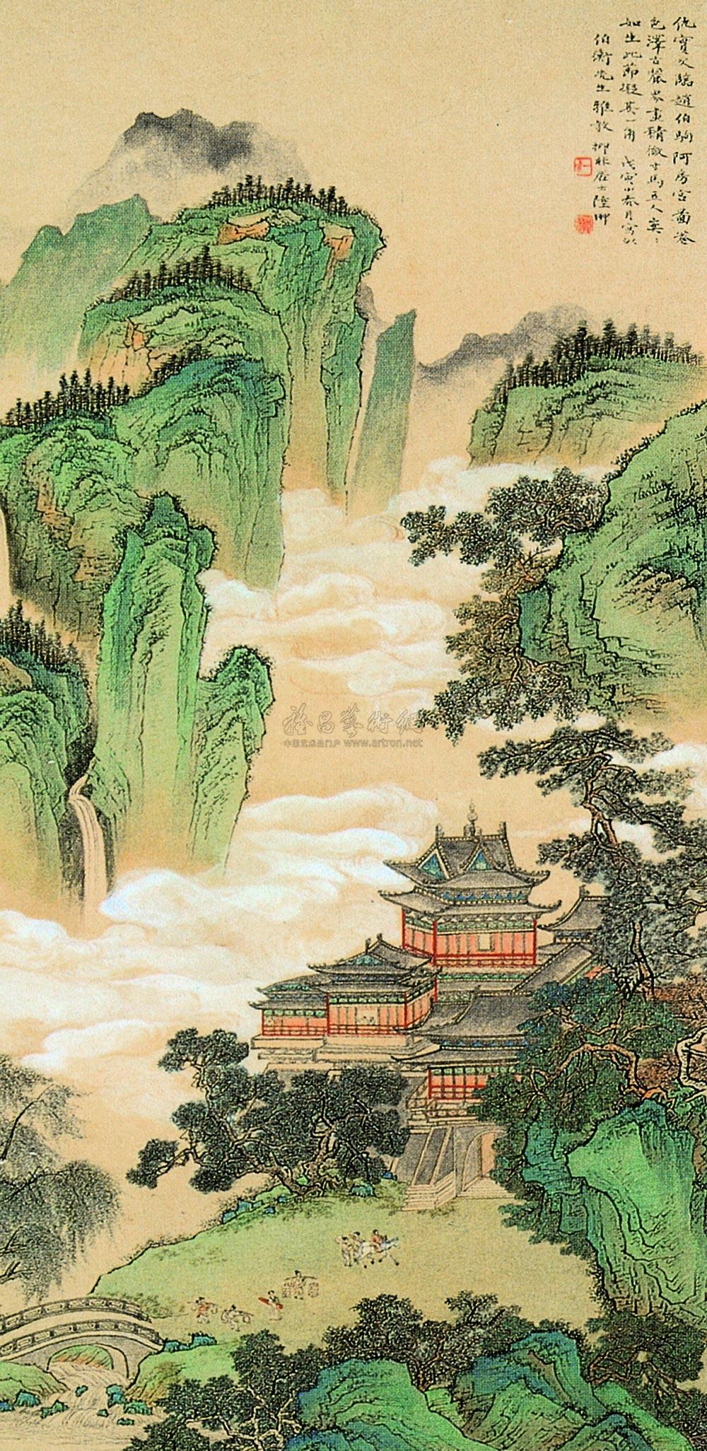 0278 1938年作 阿房宫图 立轴 设色纸本