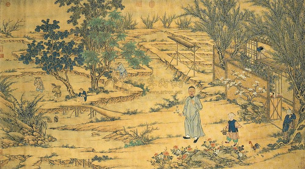 【安居乐业 横幅 设色绢本】拍卖品_图片_价格_鉴赏_绘画_雅昌艺术品