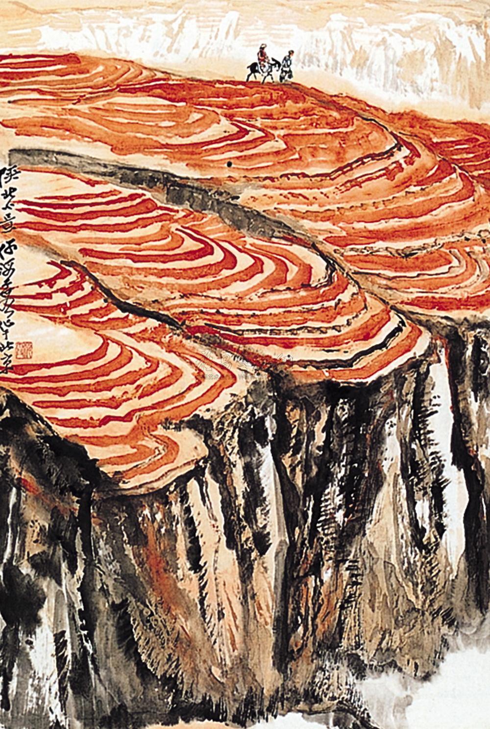 136 现代 陕北小景 轴