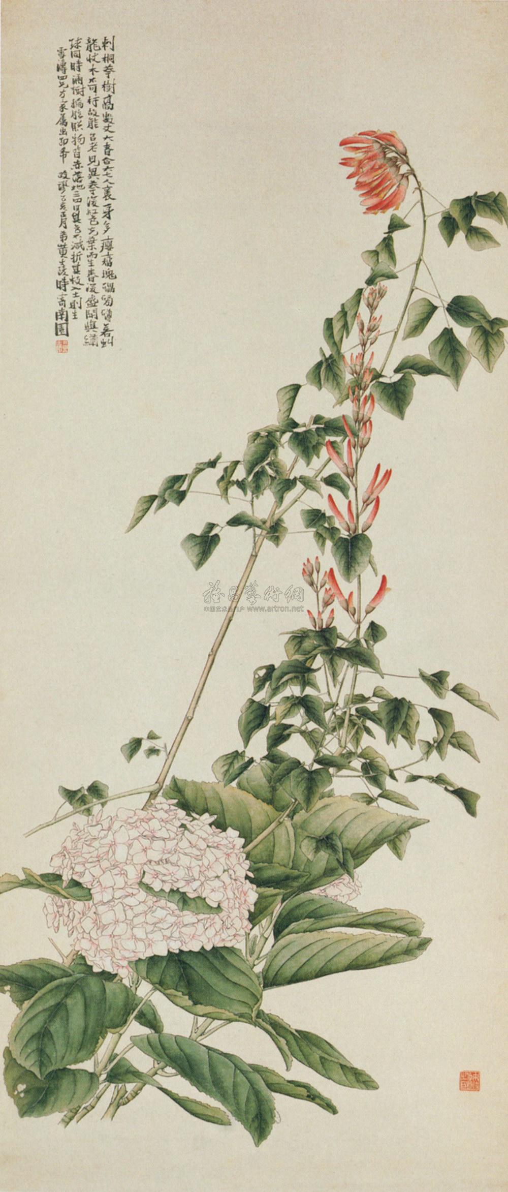 【近现代 刺桐花 轴】拍卖品_图片_价格_鉴赏_绘画_雅昌艺术品拍卖网