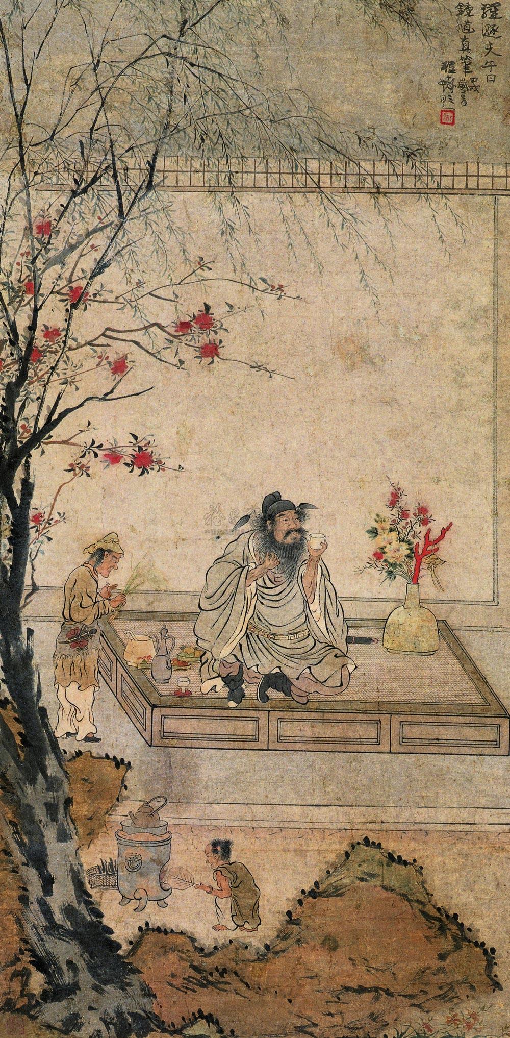 1024 端阳钟馗图 立轴 设色纸本