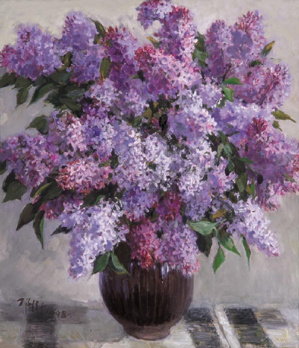 02 1998年 丁香花 布面油画