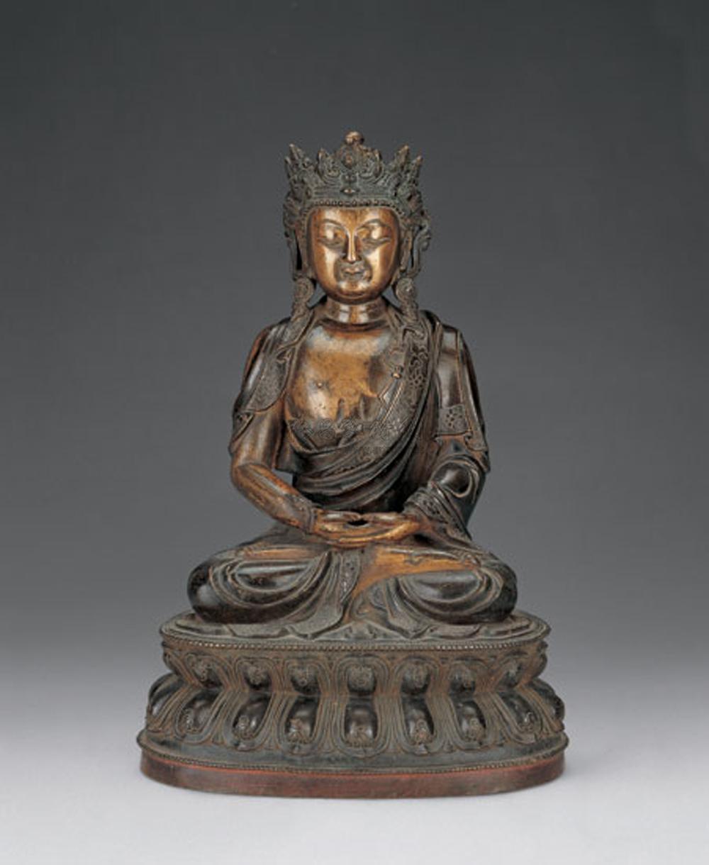 2166 明 铜鎏金阿弥陀佛像