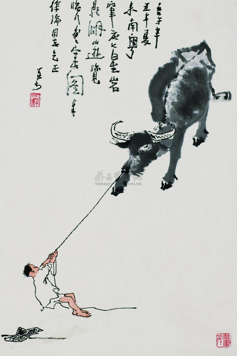 0112 牧牛图 立轴