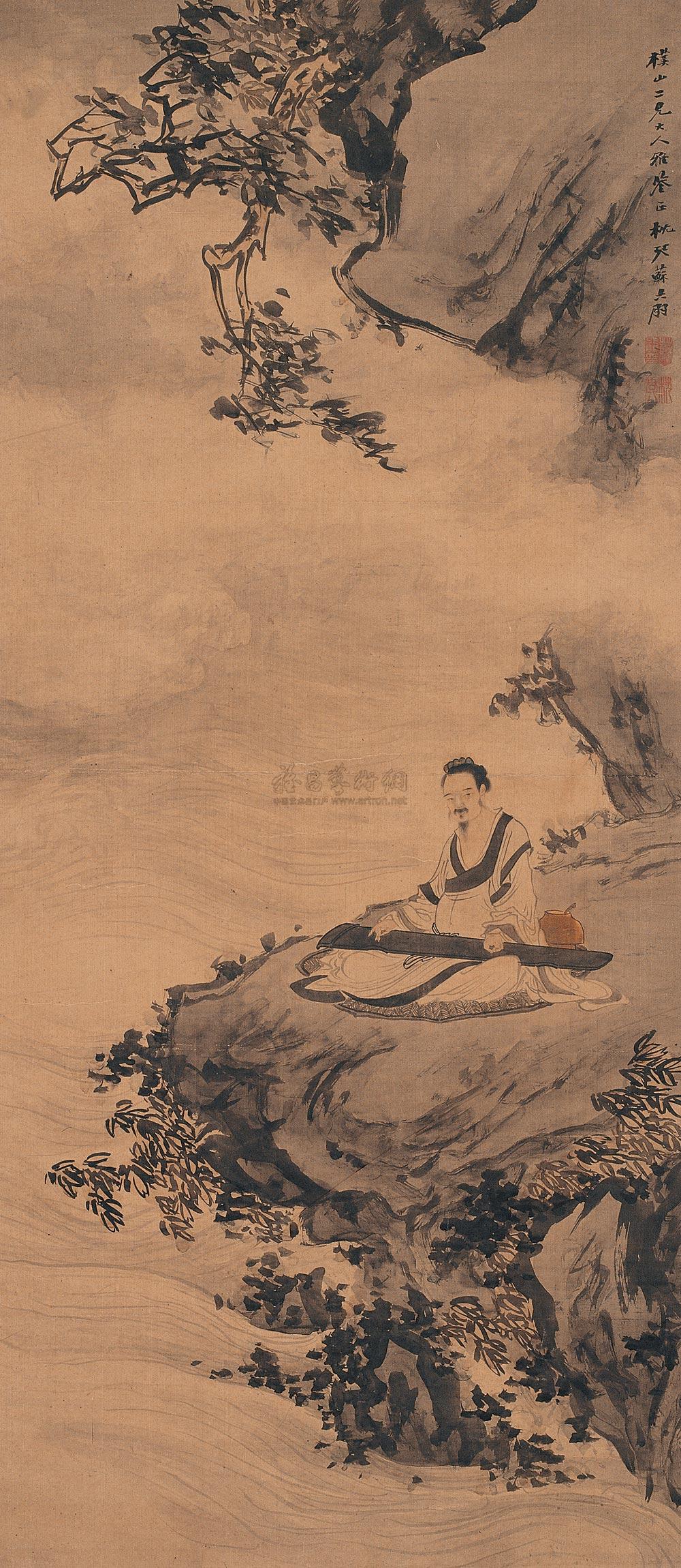 【流水清音图 立轴 设色绢本】拍卖品_图片_价格
