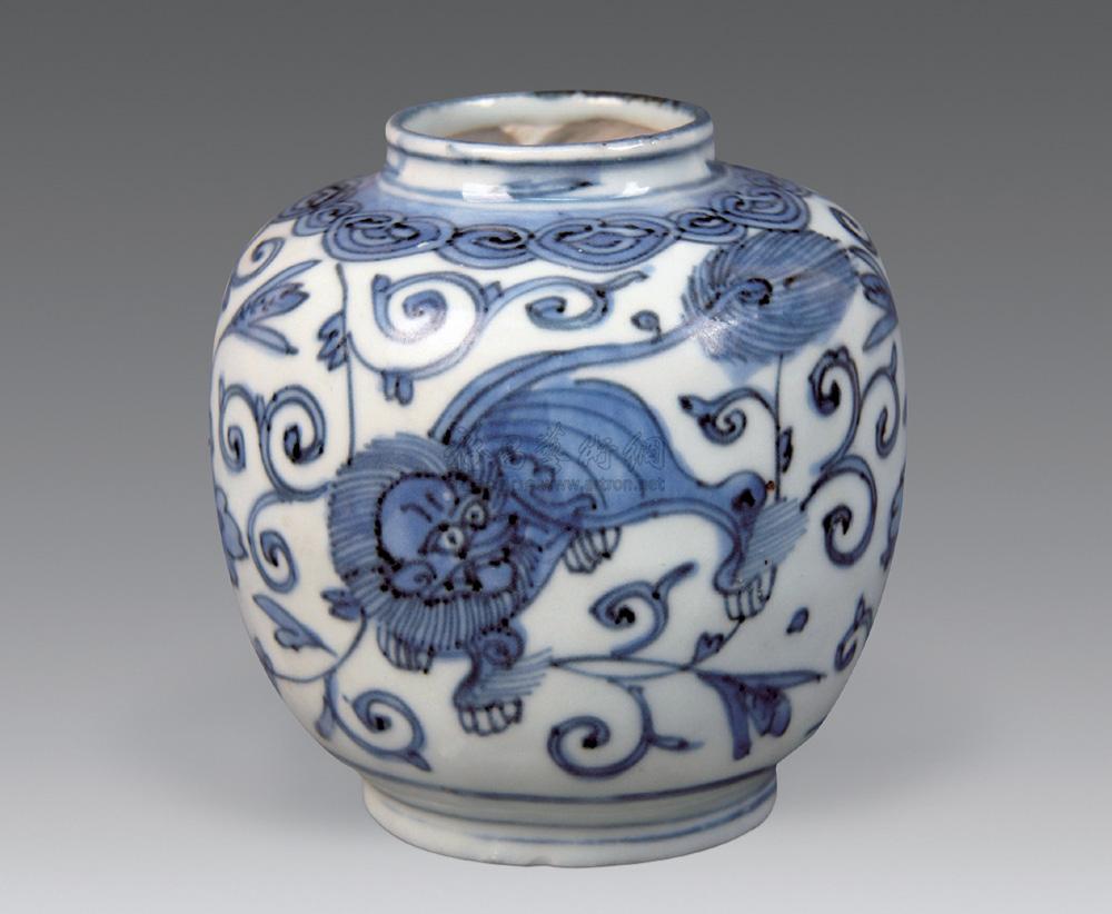 【明万历 青花狮纹小罐】拍卖品_图片_价格_鉴赏_明代青花瓷器_雅昌