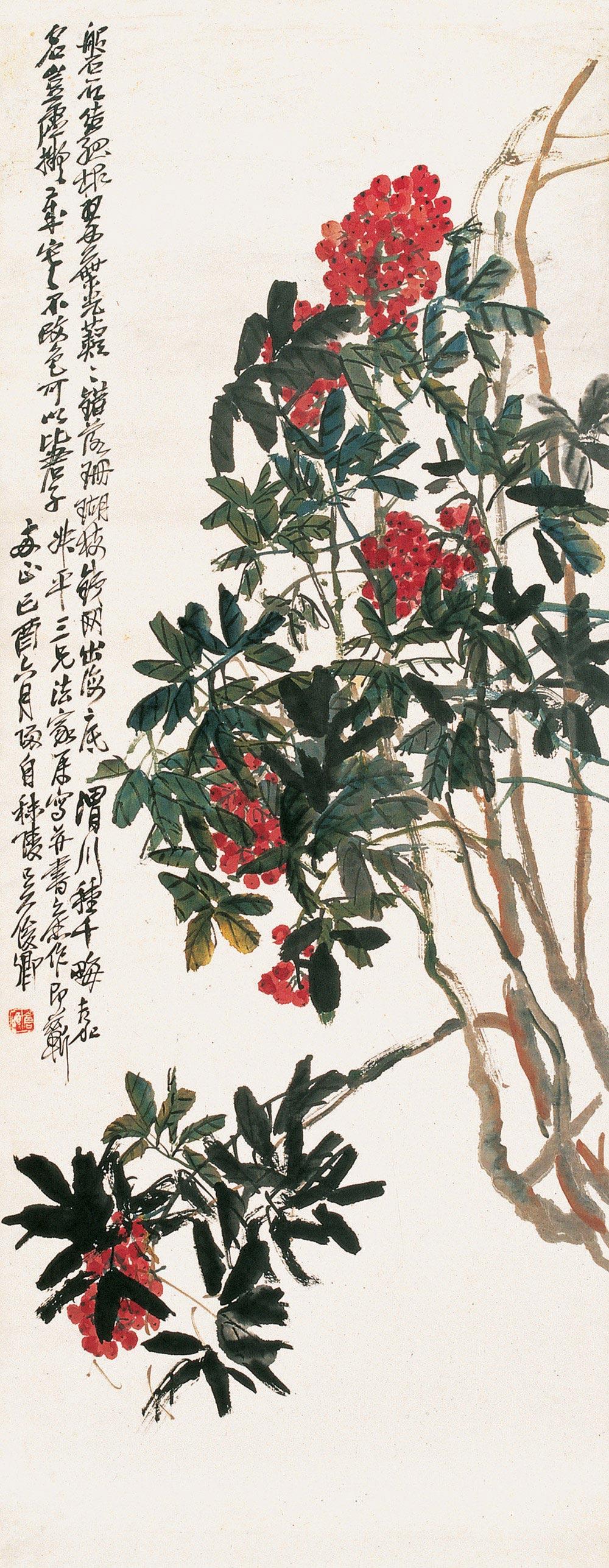 0416 1909年作 天竺图 立轴 设色纸本