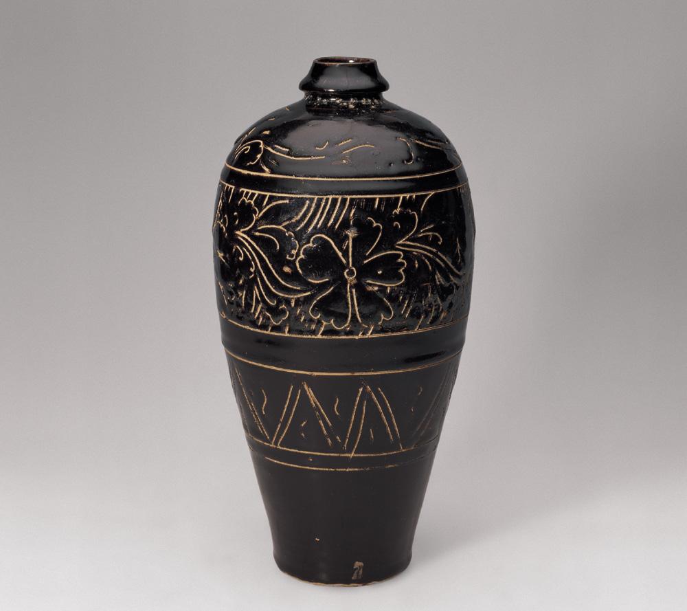 【金代 黑釉刻荷莲梅瓶】拍卖品_图片_价格_鉴赏_元代以前陶瓷_雅昌