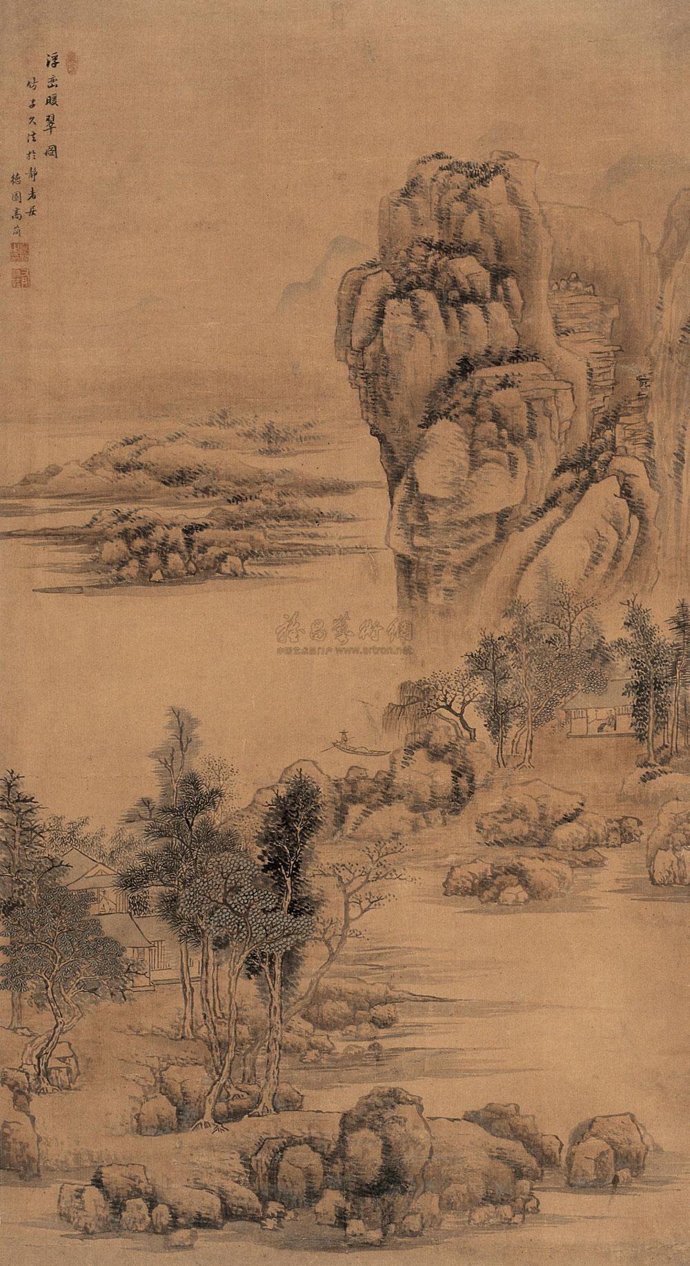 0580 浮峦暖翠图 立轴 设色绢本