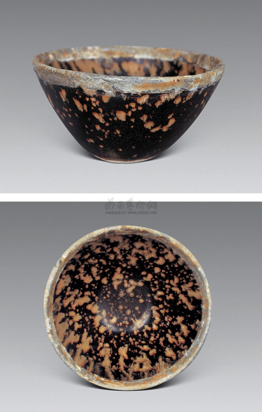 1603 宋 吉州窑鸠鸪斑银口盏