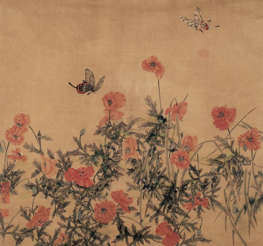 0392 虞美人 镜心 绢本设色