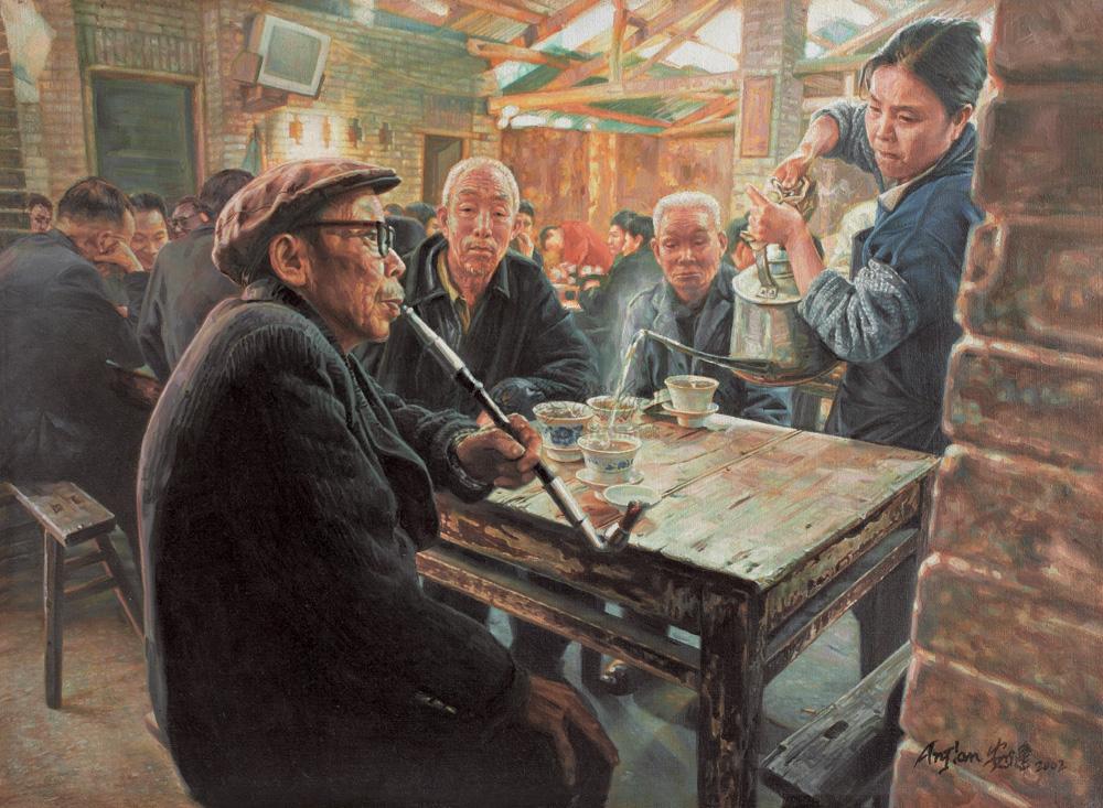 0600 2002年作 茶馆系列 布面油彩