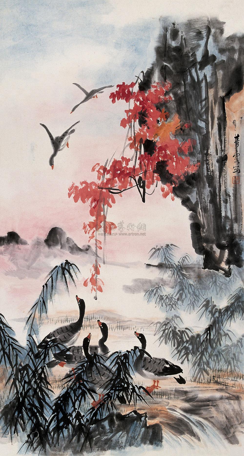 0356 芦雁图 立轴 纸本