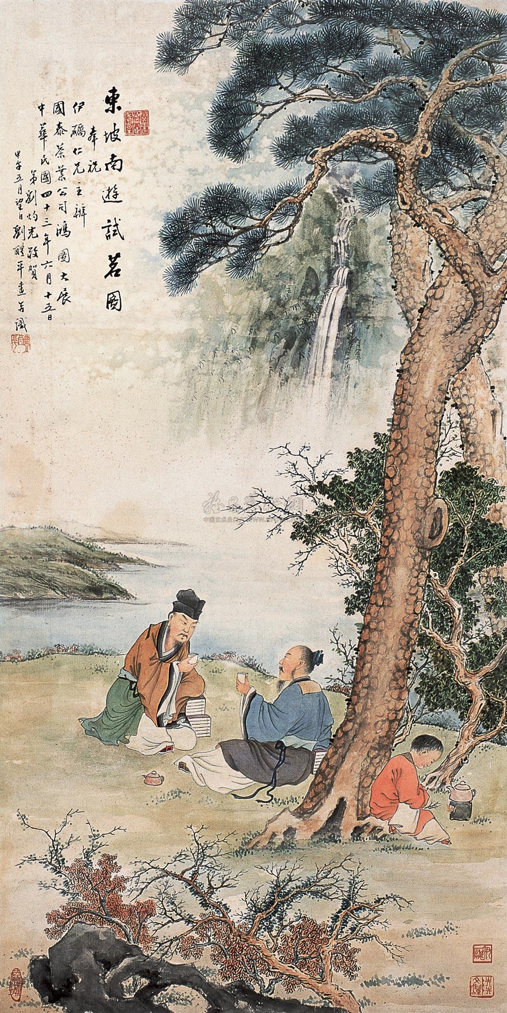 0383 松下高士 镜心 设色纸本