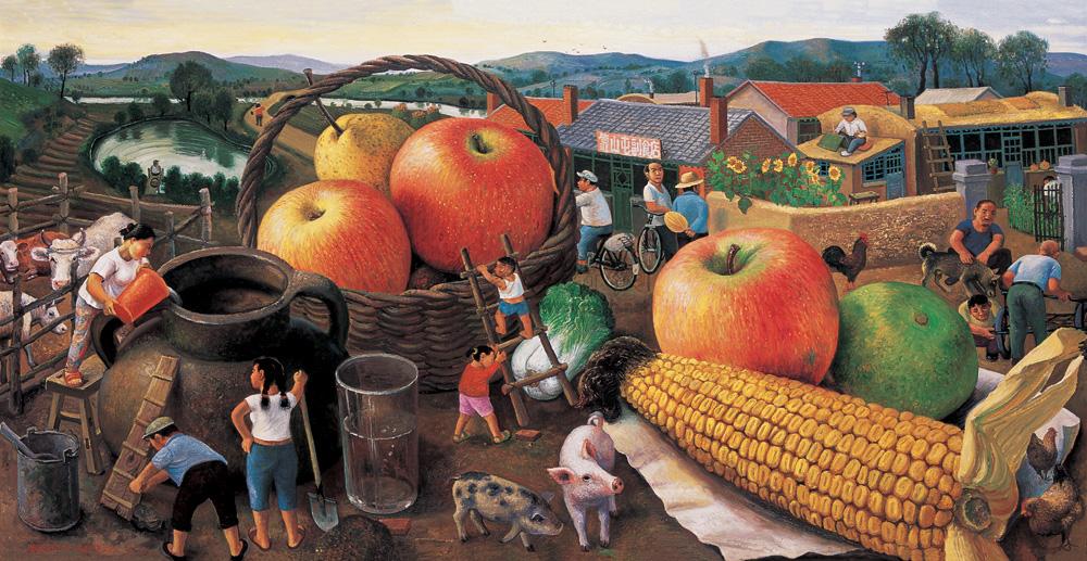 【野草滩系列-大丰收 油彩 画布】拍卖品_图片_价格_鉴赏_油画_雅昌