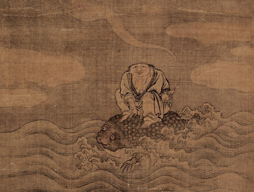 1629 刘海戏蟾图 镜心 绢本