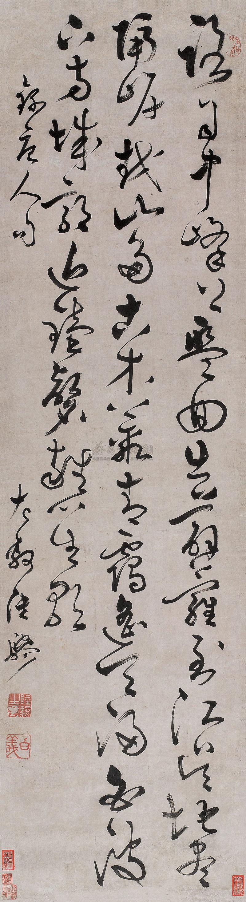 【草书唐诗 立轴 纸本】拍卖品_图片_价格_鉴赏_书法_雅昌艺术品拍卖
