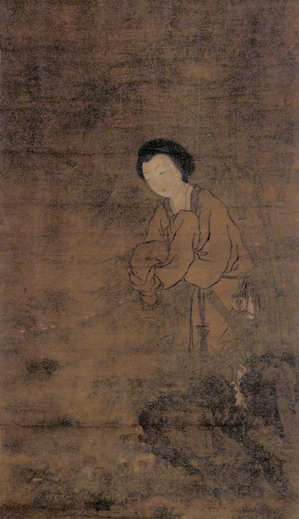2707 林下美人 立轴 设色绢本
