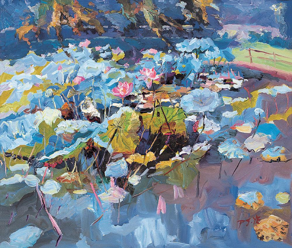 0448 莲花 油画
