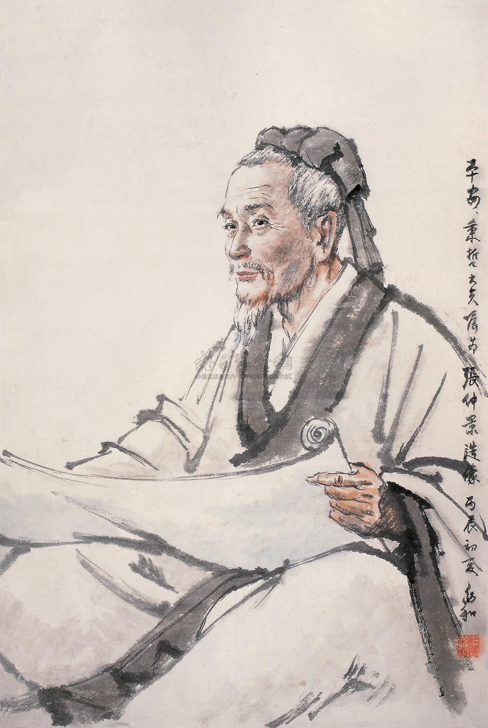 *0184 1976年作 张仲景造像 立轴 设色纸本