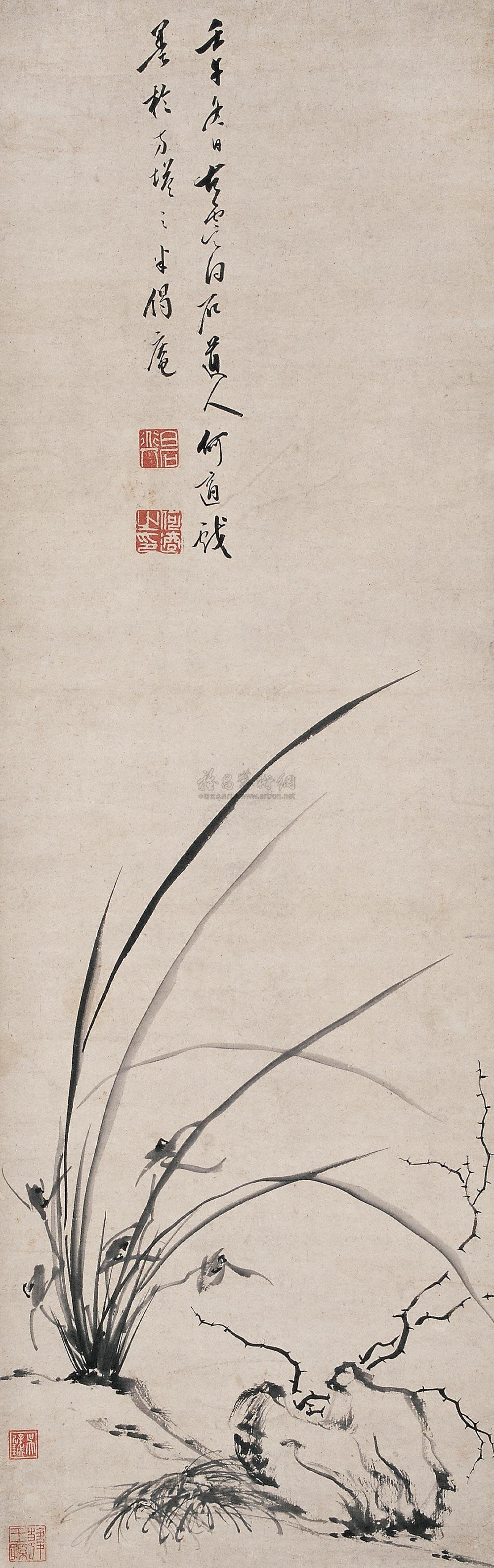 1873 兰花图 立轴 水墨纸本