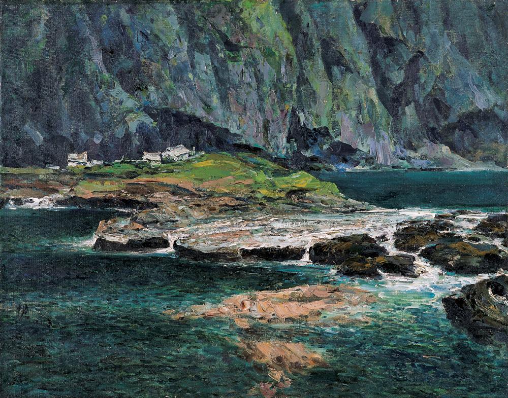 1014 1991年作 河滩绿洲 布面 油画